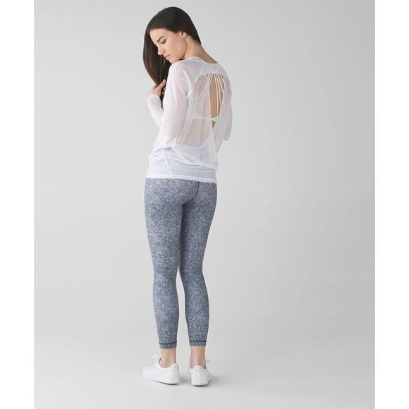 Lululemon High Times Crops Rio Mist White/Black Cropped Leggings Womens Size 6 - Picture 7 of 8